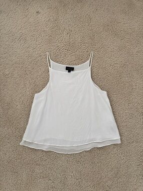 Topshop White Spaghetti Strap Chiffon Cami